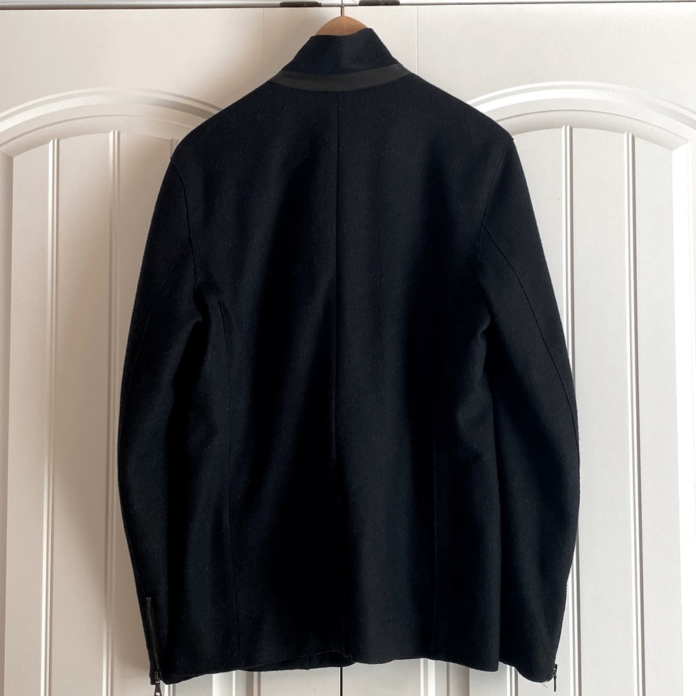 John Varvatos Men's Wool Blend Zip up Black Jacket Coat Size M EUC - Picture 6 of 16